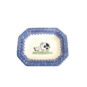 Molly Dallas Cow Collectibles Plate Chicken Grass Blue Medium *1 Piece*